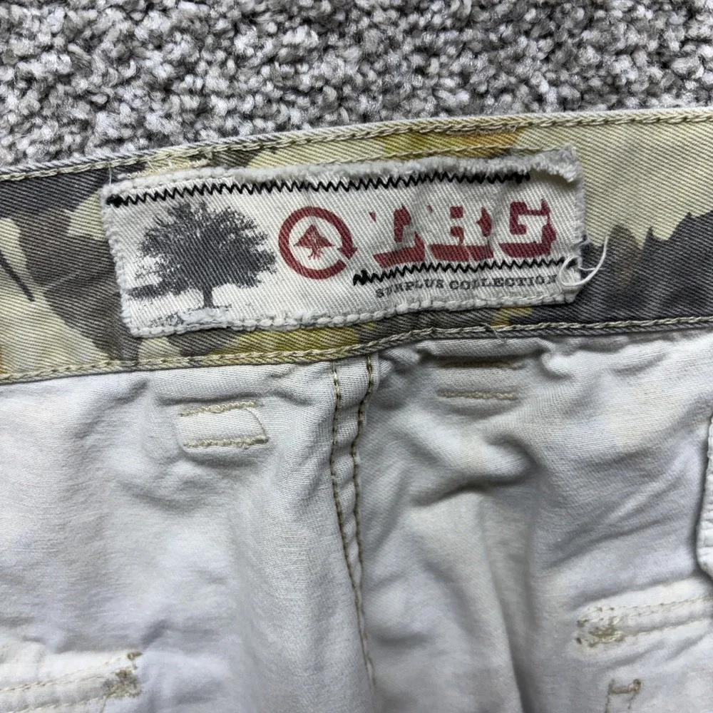 VINTAGE Lifted Research Group Camo Cargo Shorts 44 Yellow Baggy Hip Hop LRG Y2K